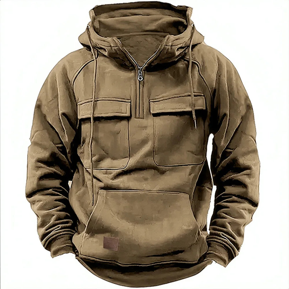 Vintage Men Hoodie Sweatshirt Street Man Clothing Men's Oversized Hooded Pullover Male Retro Harajuku Solid Color Hoody