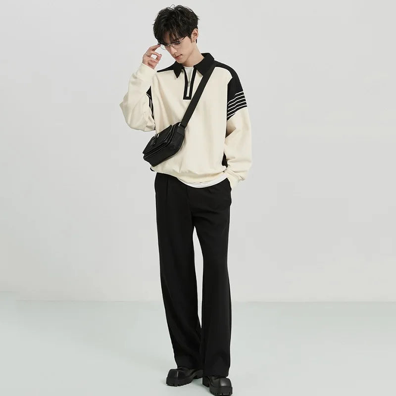 saferido Pullover Mens Thick Warm Knitted Men Sweater Solid Fashion Sweaters Half Zip Spring Autumn Comfy Fleece Winter Coat Casual