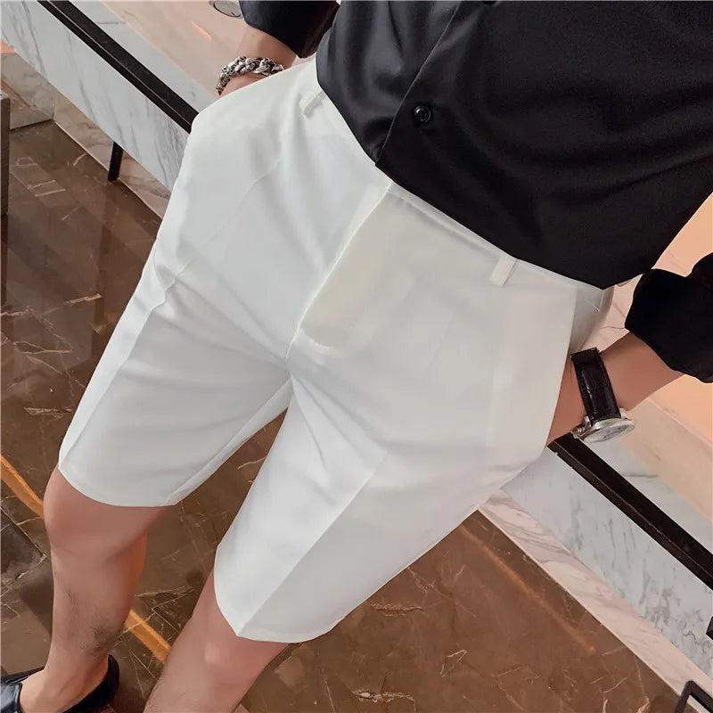 saferido Summer Shorts Men Korean Fashion Bottoms Casual Pants Knee Length Streetwear Slacks Cool Fashion Shorts Breathable S-3XL