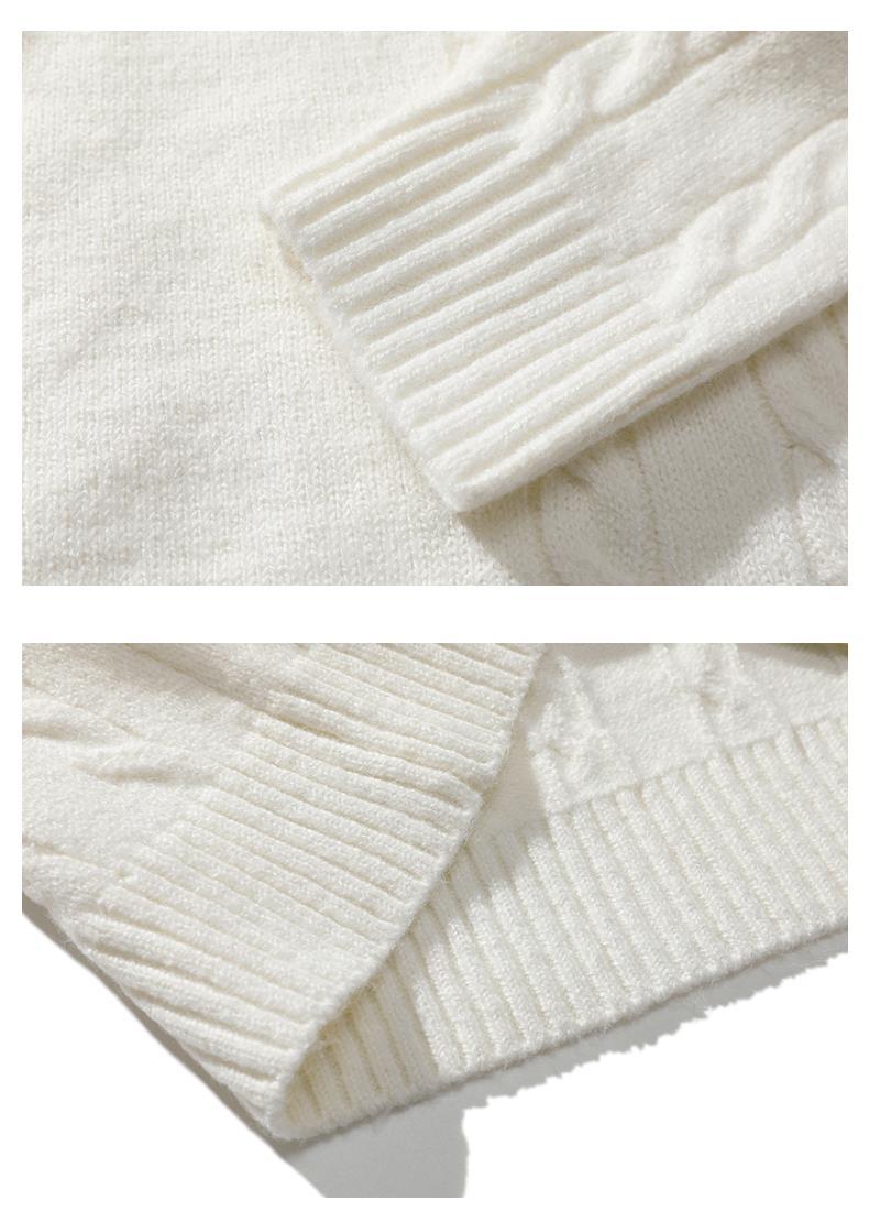 Mens Winter Knitted Sweaters Oversized Male Black Pullover V Neck Jumpers Men's Vintage Striped Knitwear Men Clothing