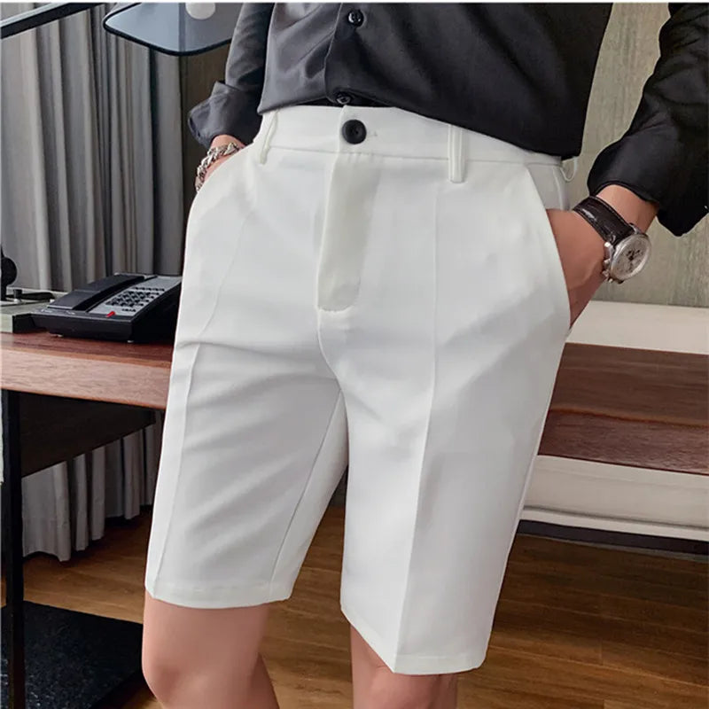 saferido Summer Shorts Men Korean Fashion Bottoms Casual Pants Knee Length Streetwear Slacks Cool Fashion Shorts Breathable S-3XL