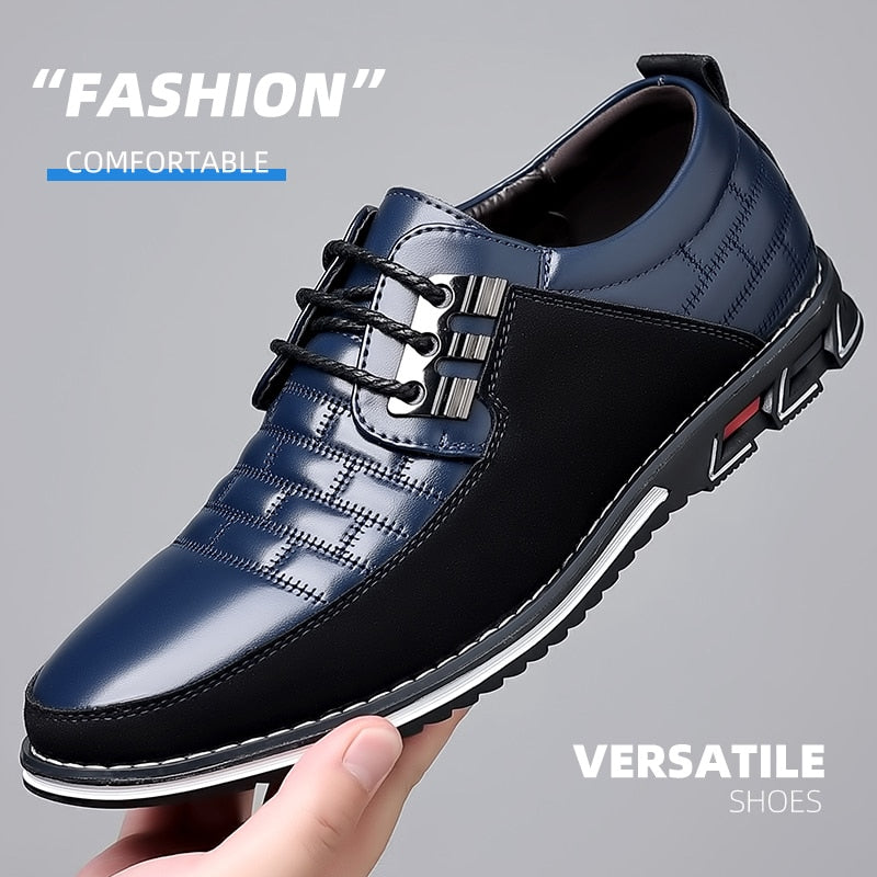 saferido Trending Leather Shoes for Men Business Casual Dress Shoe Lace Up Formal Party Men Shoes Comfortalbe All-match Wedding Oxfords