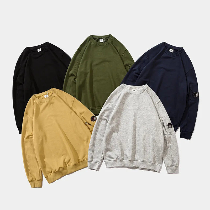 saferido Fall Winter Male Collection Casual Fashion Style O-Neck Loose Fit Sweatshirt for Men Oversized Outwear Men Clothing Street Grey