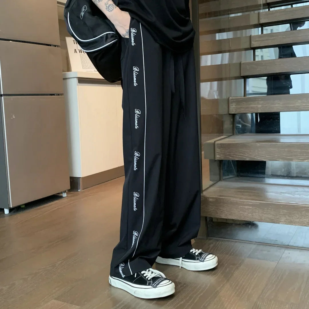 saferido Long Loose Male Trousers Cooling Baggy Men's Casual Pants Cool Ice Silk Fashion 2024 Low Price Stylish Sale Harajuku Cheap Y2k
