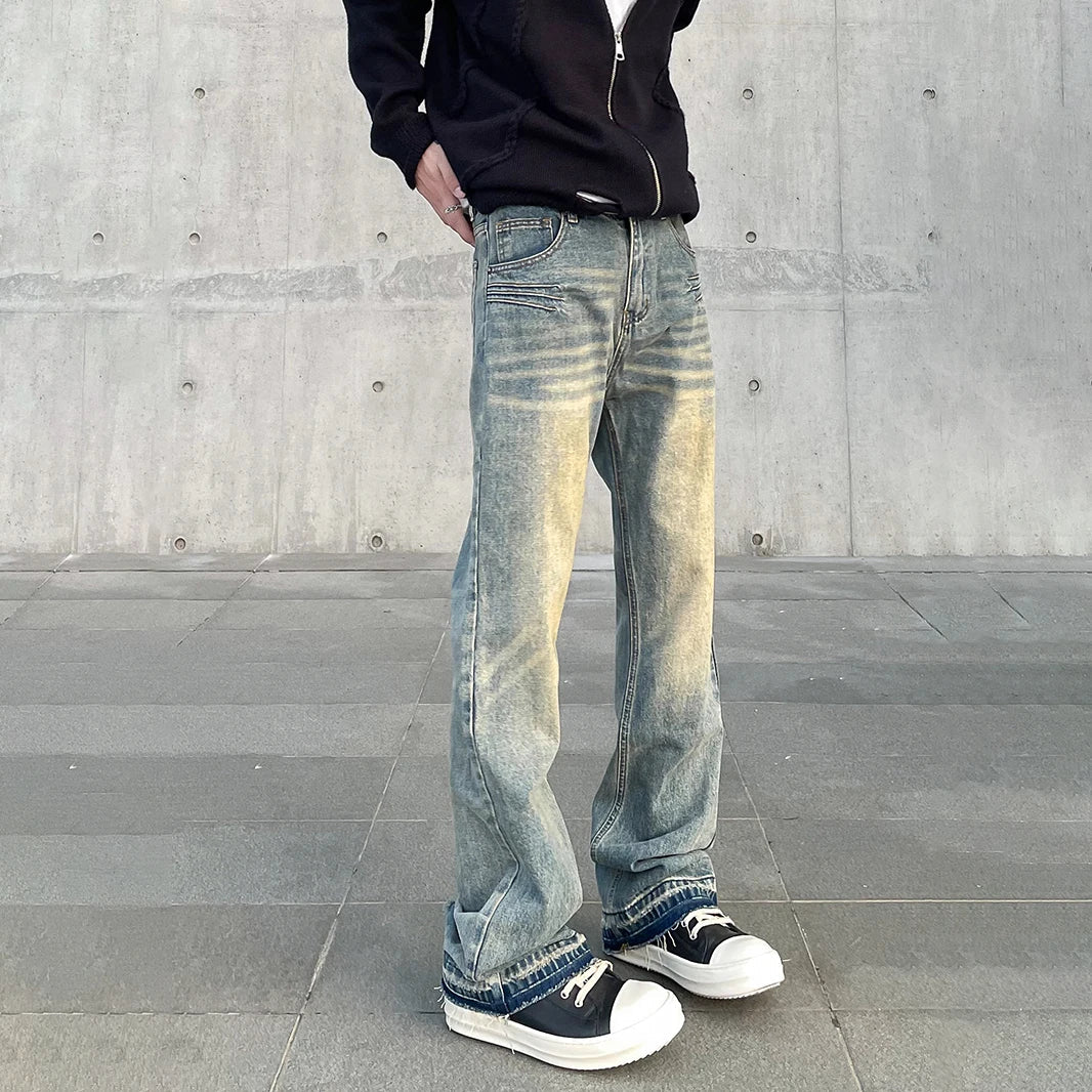 Streetwear Jeans Men Autumn Fit Vintage Trousers High Street Vaqueros Pantalones Hombre Slim Straight-leg Y2k Winter Denim Pants