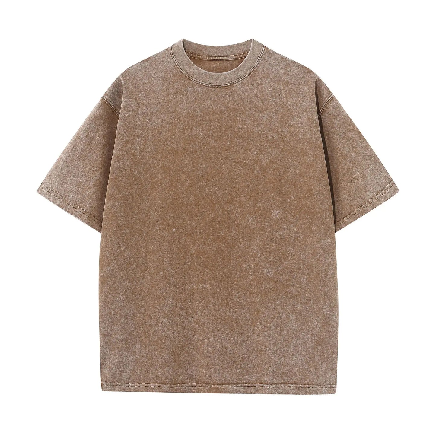 230G Cotton Retro T-shirt Drop-shoulder Sleeve Men Women Vintage Short-sleeve T Shirts Solid Color Hip Hop Loose Tees