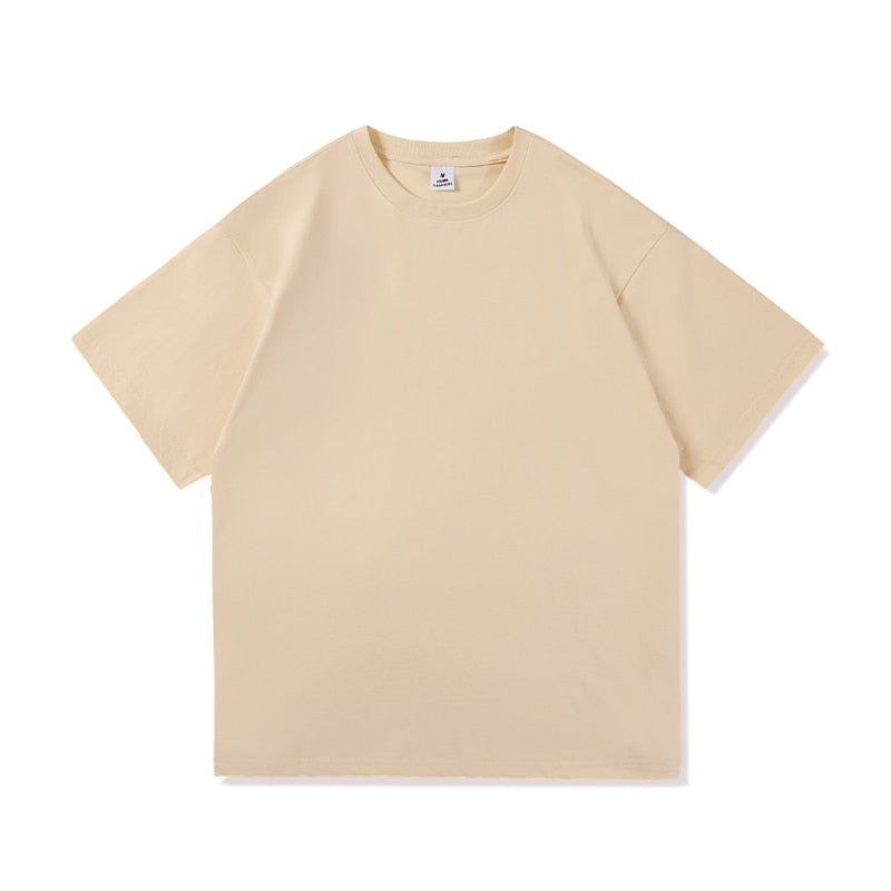 Summer Fashion Men's T Shirt Casual Solid Short Sleeve Classical Tee Mens 100% Cotton Oversized Hip-Hop Top Tees 5XL