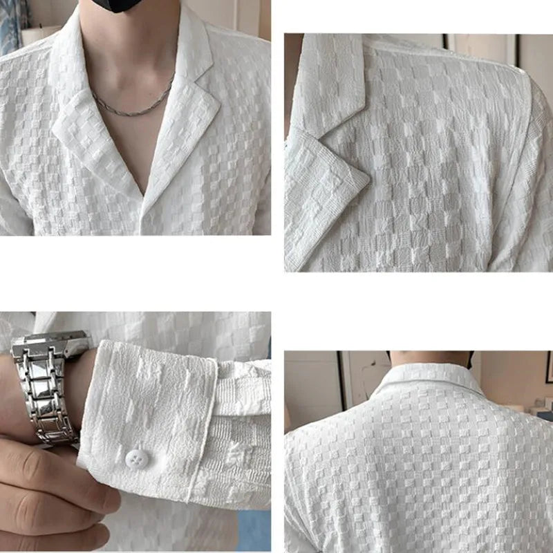 saferido Men Spring High Quality V-Neck Long-Sleeved Shirts/Male Slim Fit High Quality Club Business Dress Shirts Plus Size M-4XL