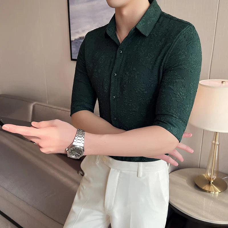saferido Clothing Men's Summer High Quality Short Sleeve Shirts/Male British Business Shirt Camisa Plus size S-4XL