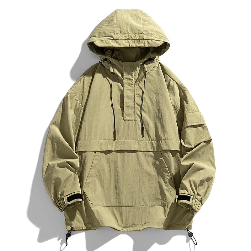 Spring Autumn Fashion Korean Hooded Jacket Men Casual Overcoat Male Soild Color Pullover Jackets Man Loose Streetwear Outerwear