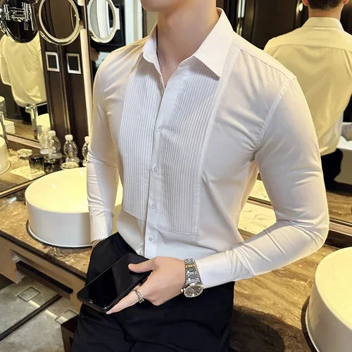 saferido Clothing Men's Spring High Quality Long Sleeve Shirts/Male Slim Fit Business Dress Shirts Chemise Homme De Luxe 3XL-M