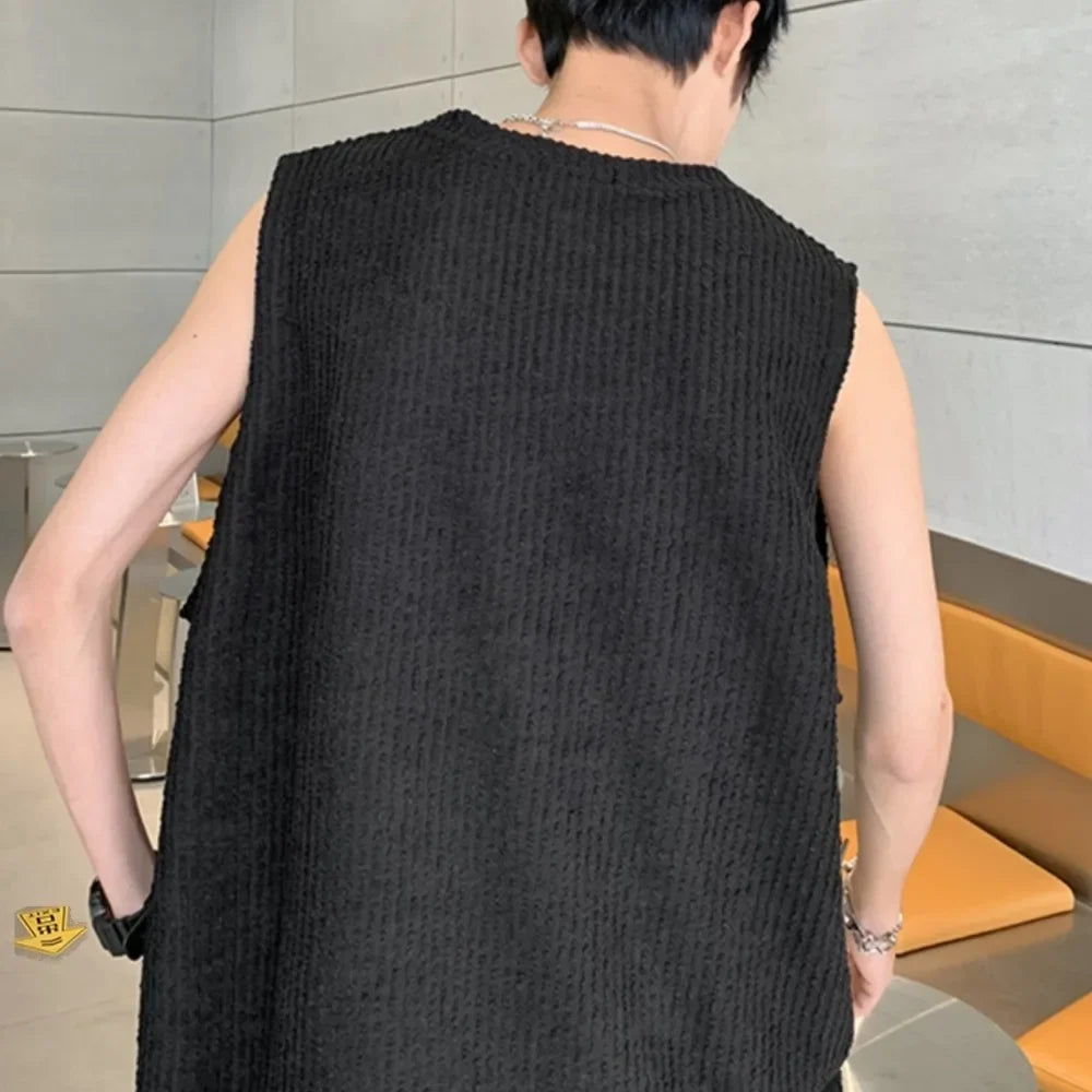 saferido Men Tanks Tops Streetwear Simple Summer Baggy Solid Colors New Arrival Comfortable Casual Popular All-match Tops Korean Style