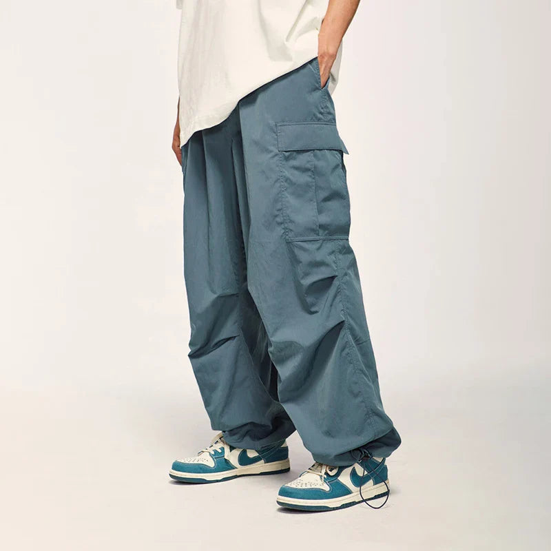 saferido Baggy Cargo Pants Men Green Parachute Wide Leg Trousers Male Black Oversize Loose Casual Streetwear Hip Hop Waterproof