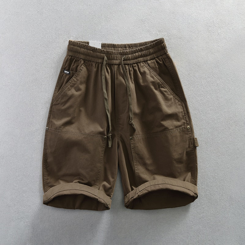 Summer Cotton Shorts Men Oversize 4XL Breathable Vintage Drawstring Casual Comfortable Shorts