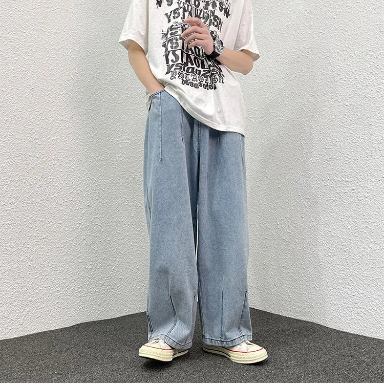 saferido Men Wide Leg Jeans Loose Straight Baggy Denim Pant Men's Women's Streetwear Skateboard Pants Oversized Hip Hop Casual Trousers