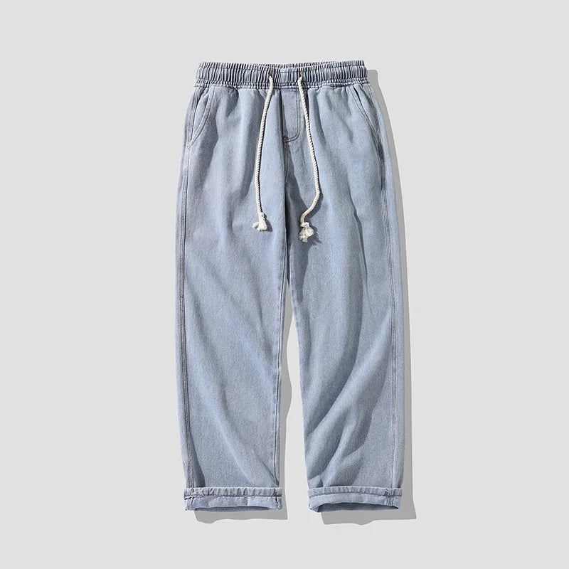 saferido Men'S Loose Jeans Korean Classic Straight Wide Legged Pants Fashion Jeans Street Hip Hop Pants Casual Work Pants