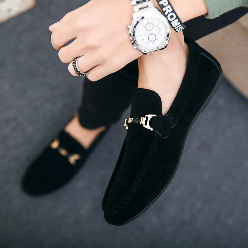 saferido Slip-on Loafers for Men Soft Driving Moccasins High Quality Flats Male Walking Shoes Suede Casual Loafers Summer Men's Shoe