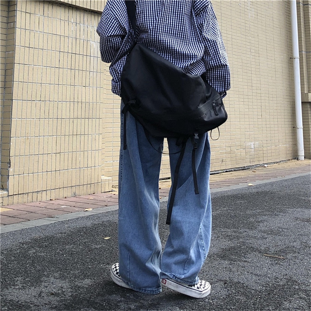 Men Jeans Wide Leg Denim Pant Loose Straight Baggy Men's Jeans Streetwear Skateboard Pants S-5XL Neutral Trousers Hip Hop Casual