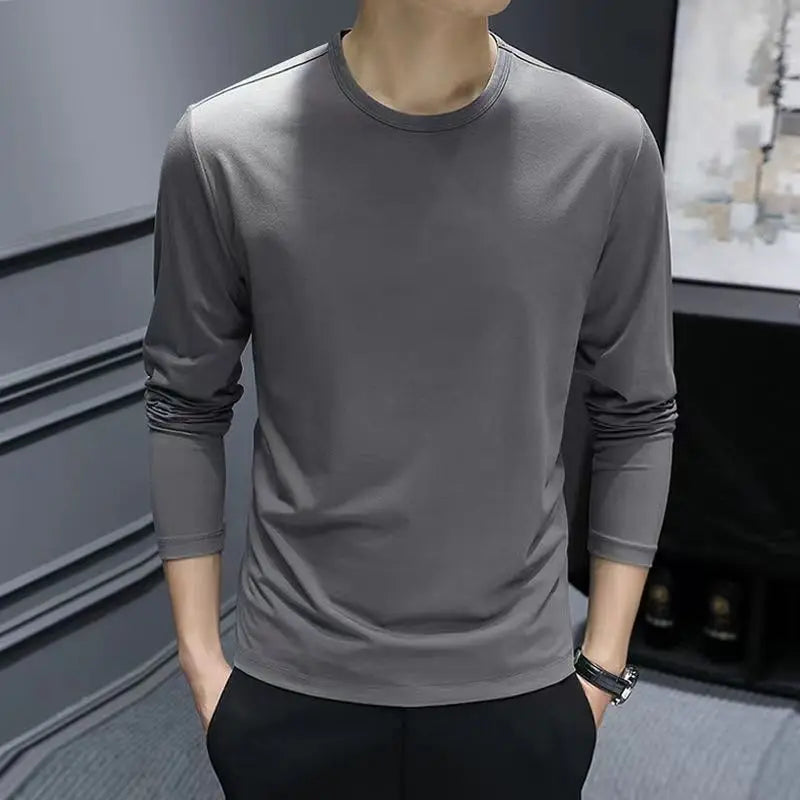 saferido Fashion O-Neck Solid Color Casual T-Shirts Mens Clothing 2024 Spring Summer New Loose Korean Pullovers Tops All-match Tee Shirt