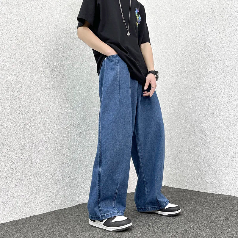 saferido Men Wide Leg Jeans Loose Straight Baggy Denim Pant Men's Women's Streetwear Skateboard Pants Oversized Hip Hop Casual Trousers