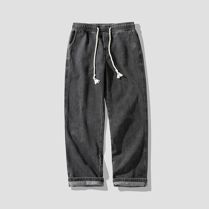 saferido Men'S Loose Jeans Korean Classic Straight Wide Legged Pants Fashion Jeans Street Hip Hop Pants Casual Work Pants