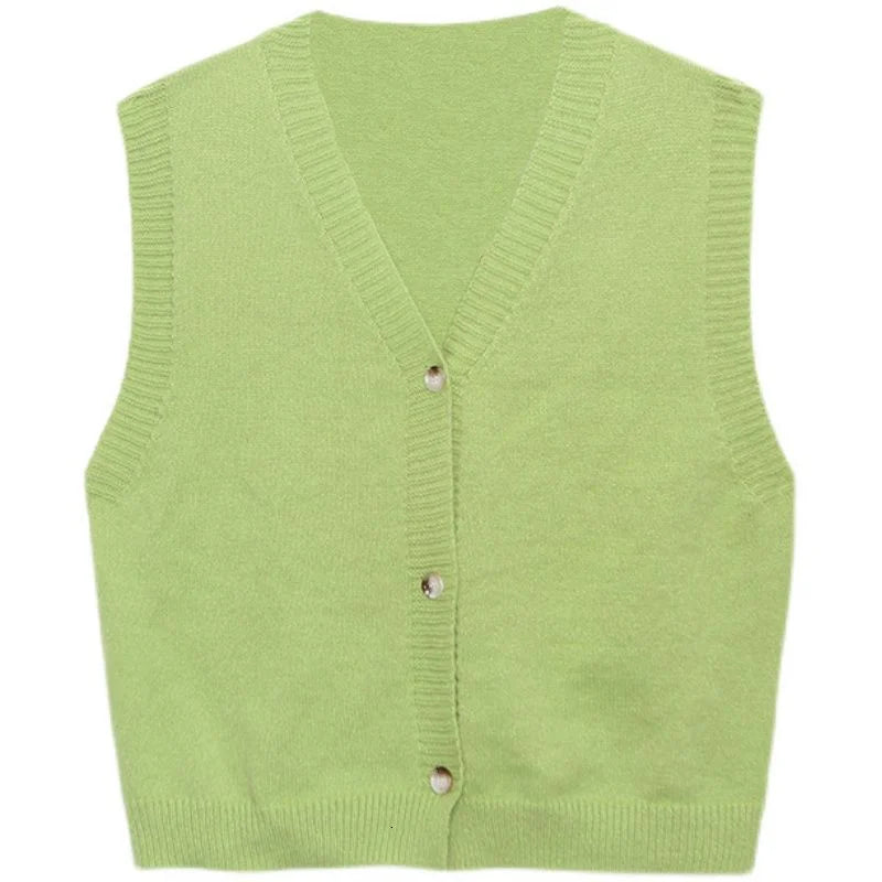 saferido Fashion Menswear Solid Color Knitting Cardigan Sweater Men's Spring And Winter New Loose V-neck Single Breasted Vest