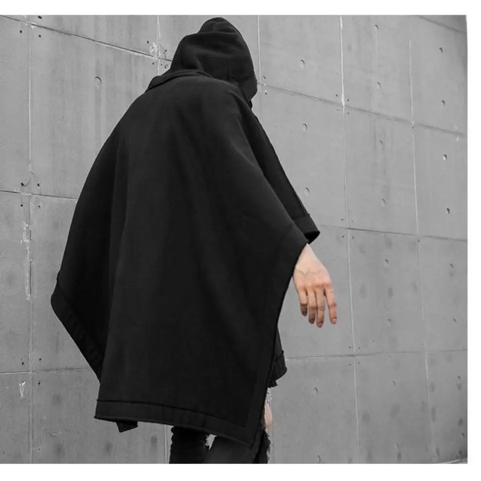 saferido Techwear Black Oversized Hoodies Sweatshirt Baggy Trench Coat Anorak Men Goth Punk Japanese Streetwear Hip Hop Gothic