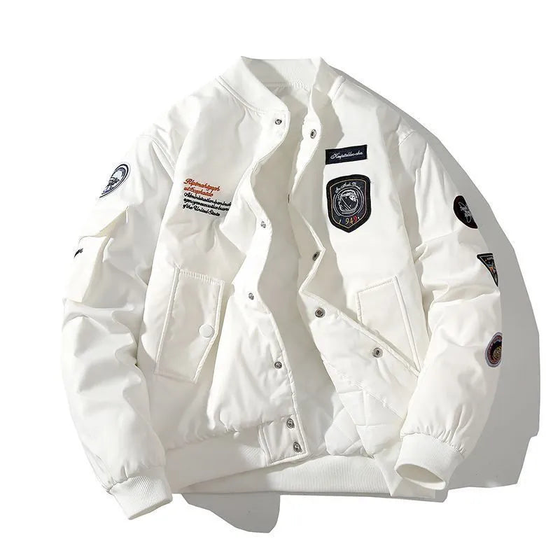 Autumn and winter thick embroidery trendy men jackets baseball uniforms couples bomber jackets casual loose jackets