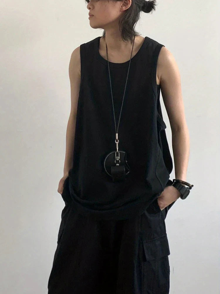 Sport Men's Tank Tops Gym Hombre Sleeveless Tee Vest Men Streetwear Loose Casual Basketball Brown O-neck Cotton