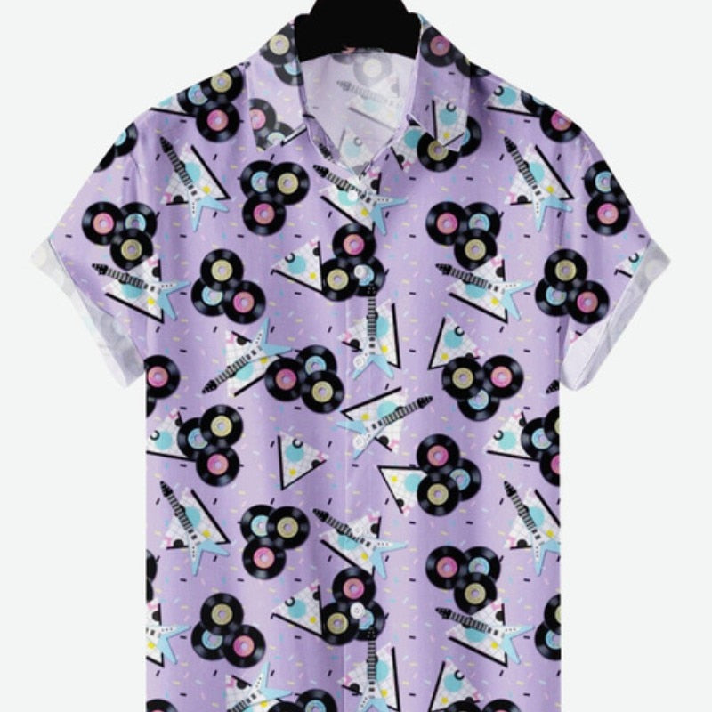 New Hawaiian Men's Casual Beach Style Short Sleeve Breathable Fashion Polo Collar Men's Shirt 3D Printing Oversize Customizable