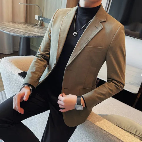saferido Men's Spring Quality Business Suit Jackets/Male Slim Fit Fashion Tuxedo/Man Solid Color Veste Homme Luxe Blazers Coats 3XL