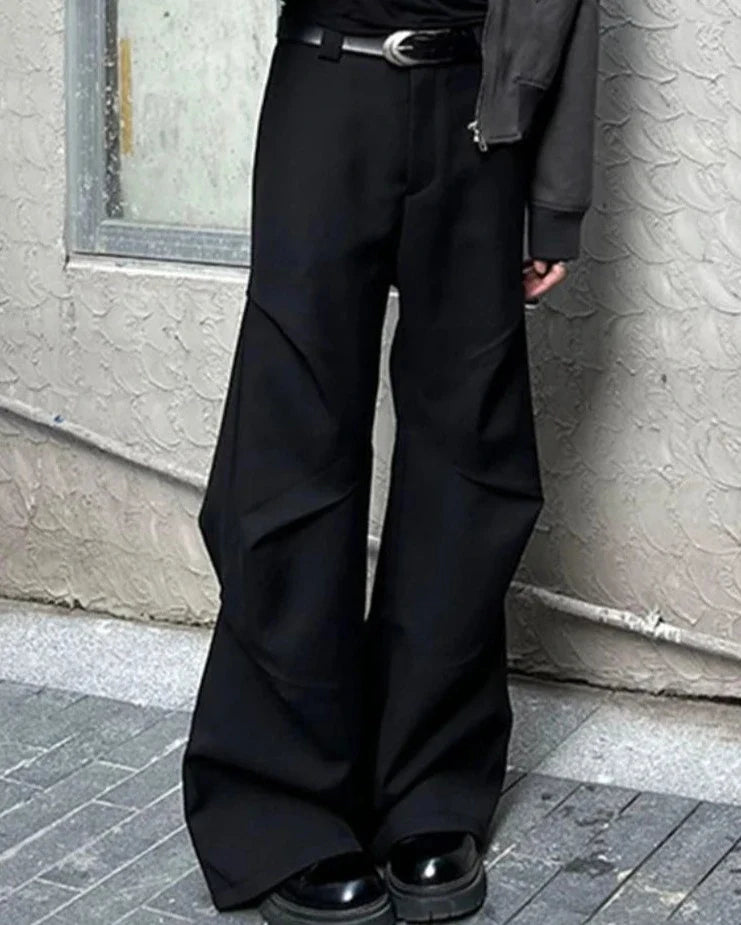 Pants Men Streetwear All-match Leisure Design Vitality Mopping Pure Color Baggy Trousers Joggers Youthful Spring Autumn Chic BF