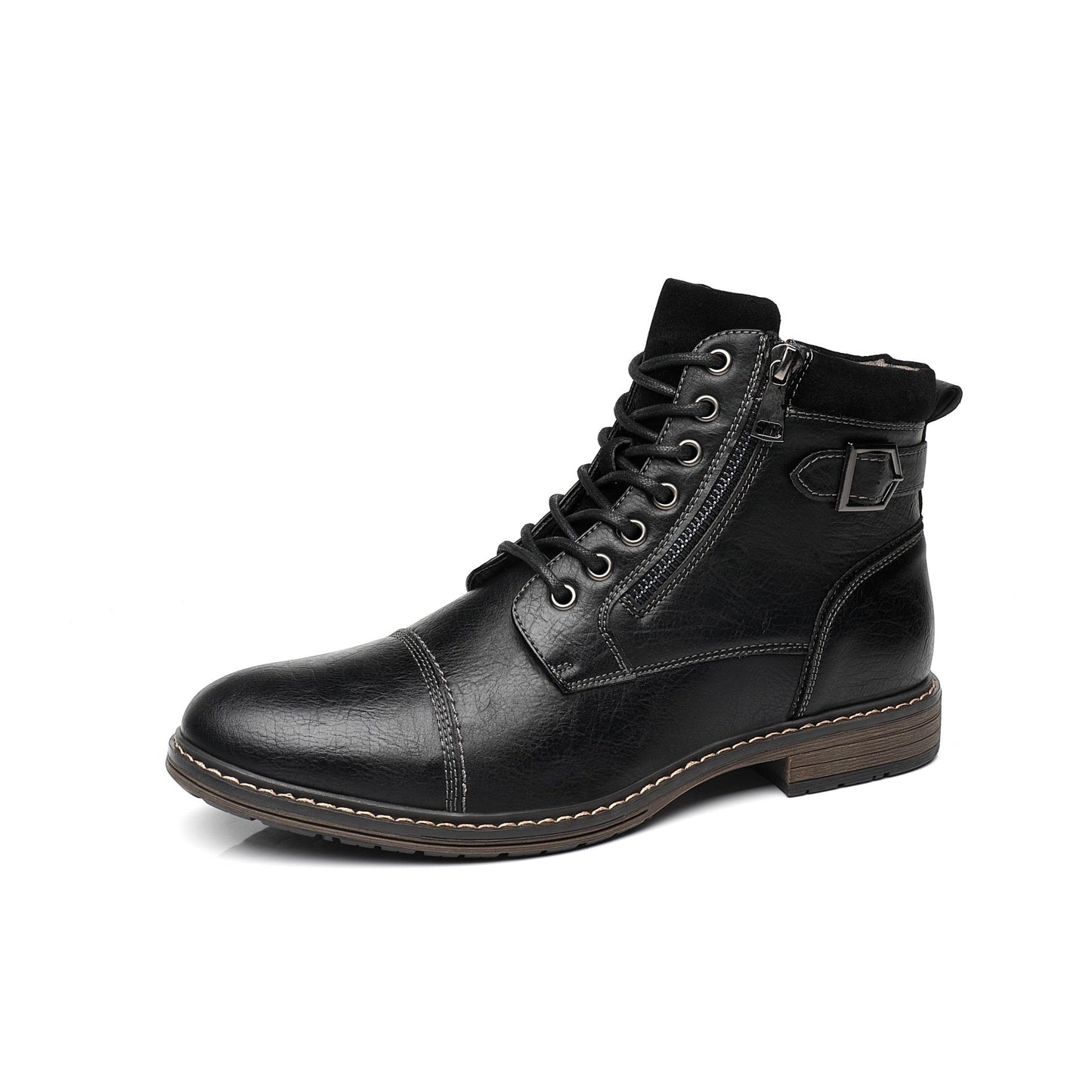saferido Men's Boots Winter Fashion botines Zip Lace-up Ankle Boots Vintage Business Dress Shoes Leather Casual Shoes For Men