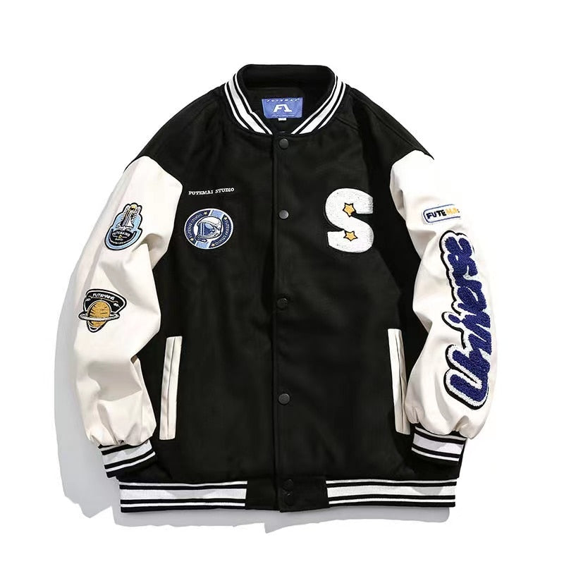 New European And American Retro Embroidered Jacket Coat men's Street Fashion Baseball Uniform Men's Couple Loose Jacket Top