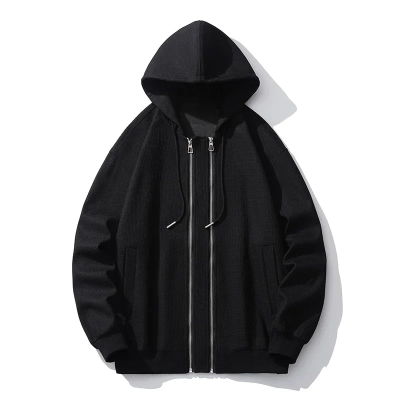 saferido Spring Autumn Youthful Vitality Hooded Hoodies Men Solid Loose Cardigan Sweatshirt Coat Fashion Couple Casual Hoodies Streetwear