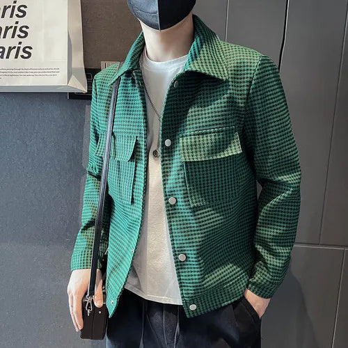 saferido Men Spring High Quality Casual Jackets/Male Slim Fit Fashion Business Plaid Coats Plus Size S-3XL