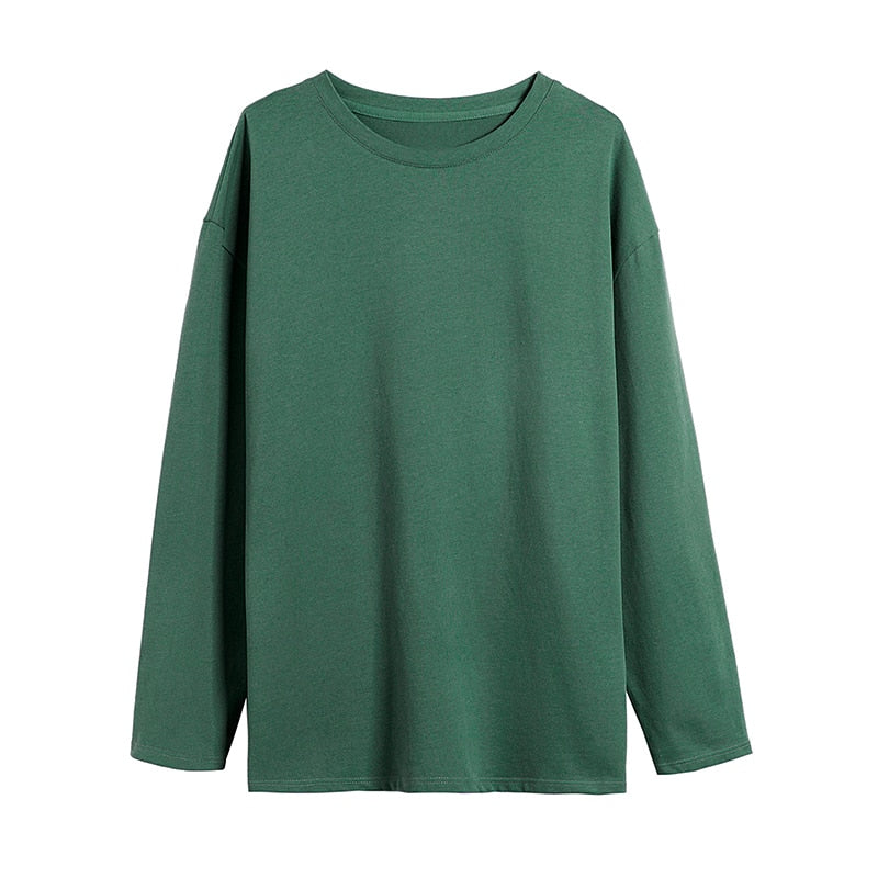 Spring Autumn Long Sleeve T-shirts Men O-Neck Collar Cotton T Shirt Fashion Casual Comfortable Oversized Tops Tees For Man Women
