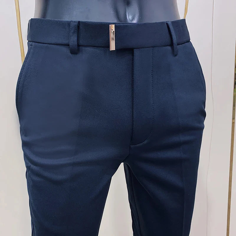 saferido Brand Clothing Men Slim Business Suit Trousers/Pants Korean Style Slim Fit Office Social Suit Pants Casual Dress Trousers