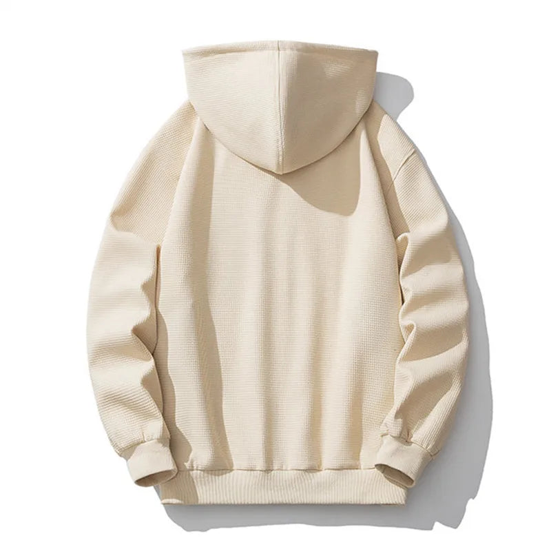 saferido Spring Autumn Youthful Vitality Hooded Hoodies Men Solid Loose Cardigan Sweatshirt Coat Fashion Couple Casual Hoodies Streetwear