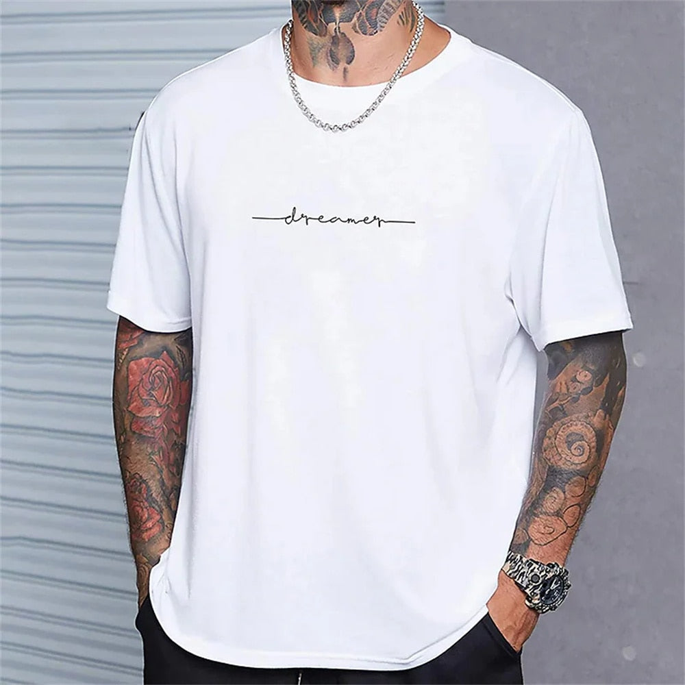 Simple Summer Men's T-shirt High-quality Men's Top Everyday Casual Sports Shirt Trend New Clothing Oversized Loose Short Sleeve