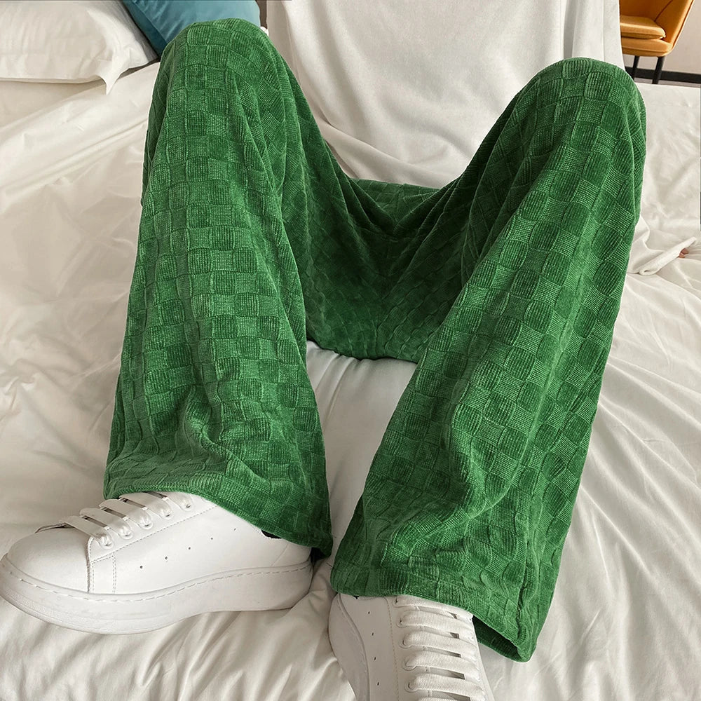 saferido Men's Plaid Straight Oversize Men Casual Pants Fashion Brand Hip Hop Trousers For Female Harajuku Korean Clothing Pants
