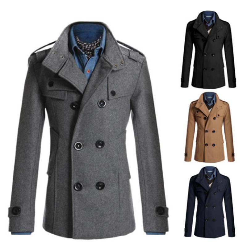 New Coat High Quality Men's Jackets Spring And Autumn Woolen Jacket For Men Overcoat for Male Double Breasted Coat Coat For Men