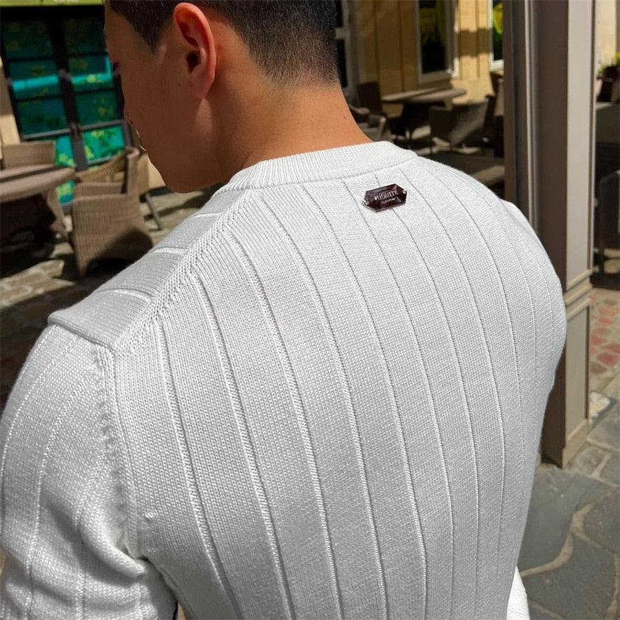 Casual short sleeves t shirt Men Gyms Fitness T-shirt Male Training Workout Knitted stripes Slim Tees Tops Fashion Clothes