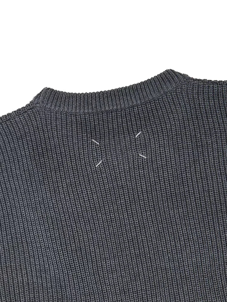 Men's Luxury Knitwear Sweater Loose High Quality Long Sleeve O-neck Knit Pullover Black Casual Y2k All-match Popular Jumper