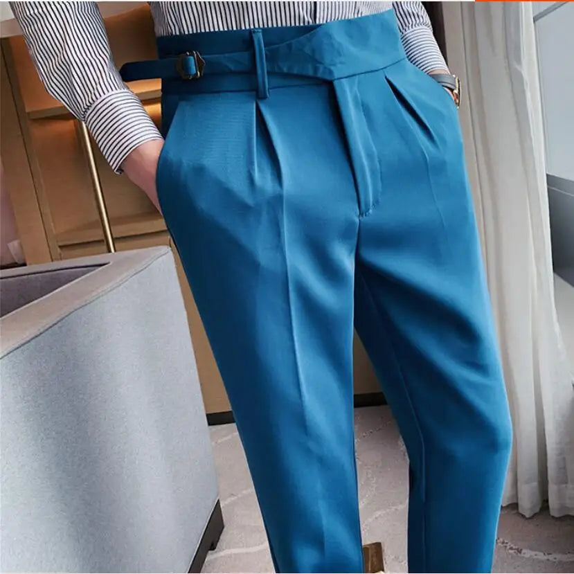 saferido British Style Business Casual Slim Fit Men Dress Pants Formal Wear Fashion All Match Straight Office Trousers Gentlemen 29-36