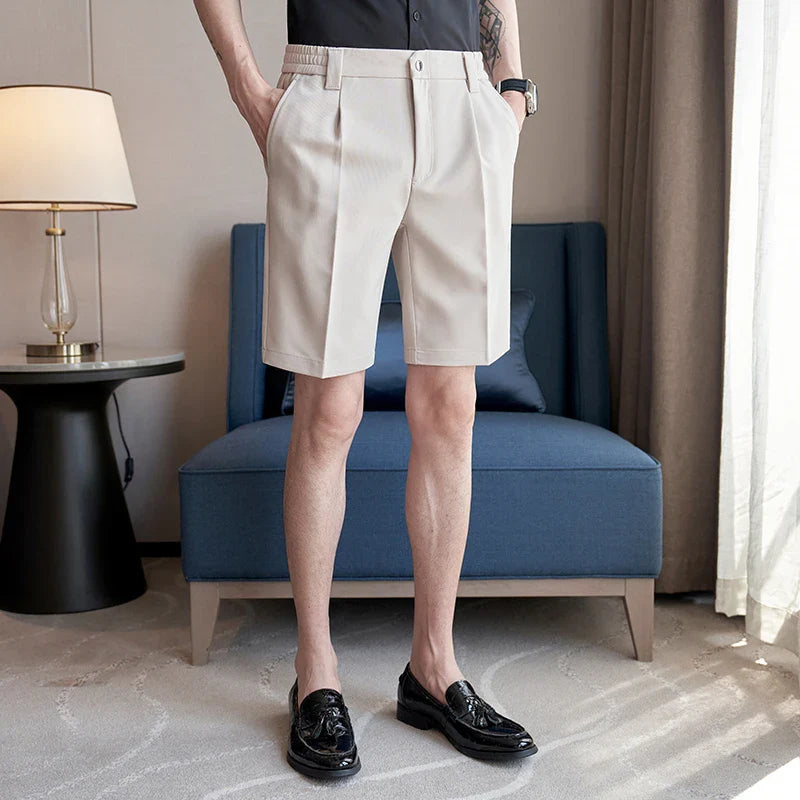 saferido British Style Summer Thin Shorts New Men's Naples Business Casual Short Pants Fashion Slim Fit Formal Suits Shorts Homme 28-36