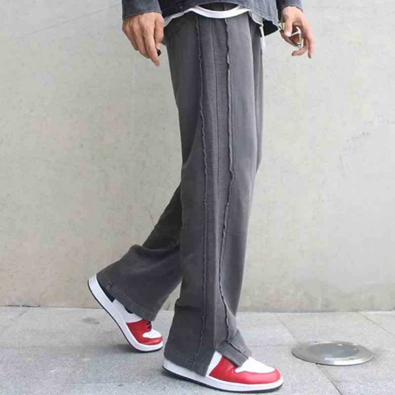 saferido Men's Casual Pants Wide Korean Style Y2k Free Shipping Baggy Harajuku Streetwear Cotton Trousers Male Sale Classic Fashion Long