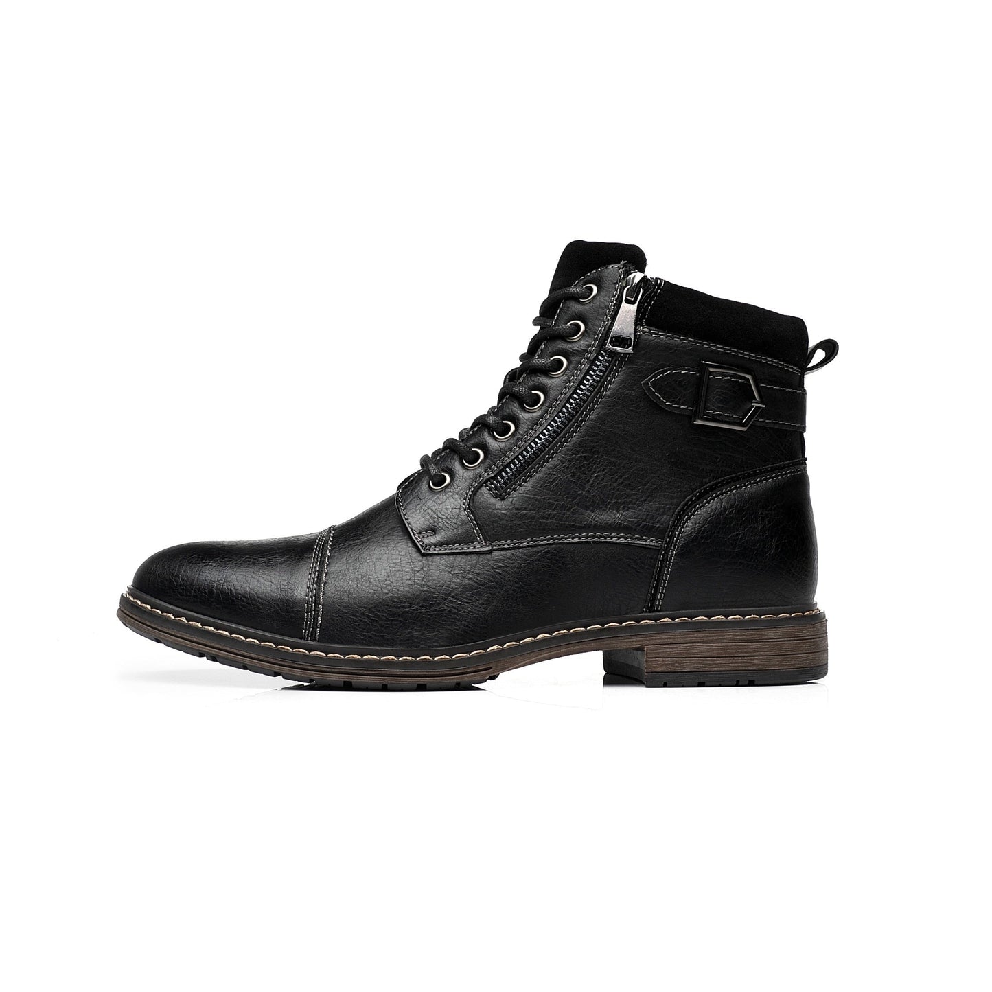 saferido Men's Boots Winter Fashion botines Zip Lace-up Ankle Boots Vintage Business Dress Shoes Leather Casual Shoes For Men