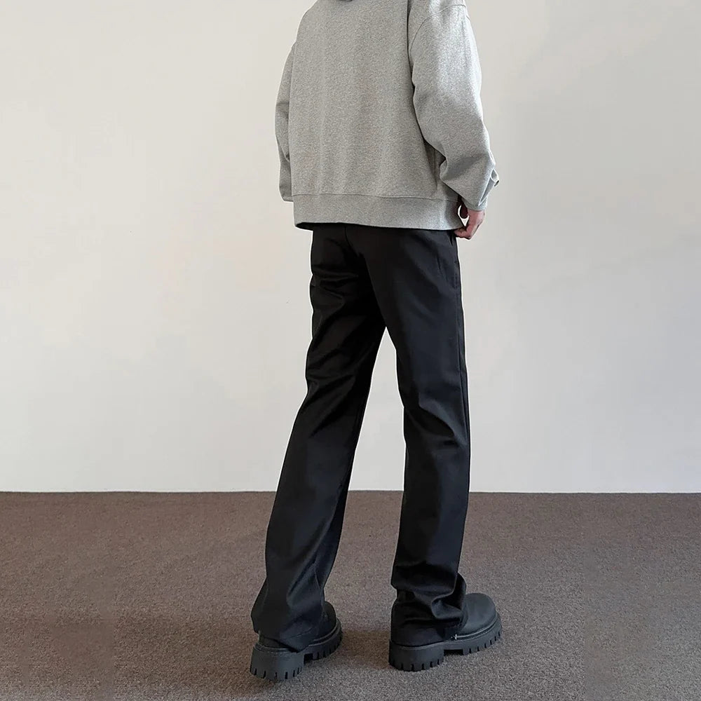 saferido Mens Pants Suit Casual Korean Fashion 2024 New Original Streetwear Skinny Straight-leg Formal Clothes Thin Black Trousers Summer
