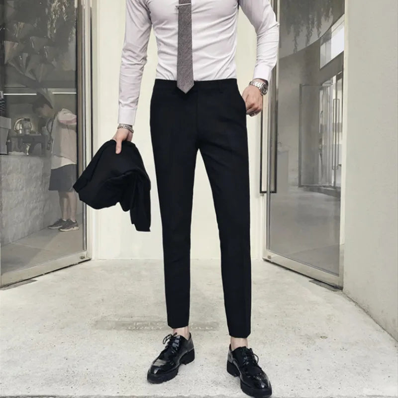 saferido Fashion Male Spring High Quality Cotton Business Suit Trousers Men's Clothing/Man British Style Men's Casual Suit Pants